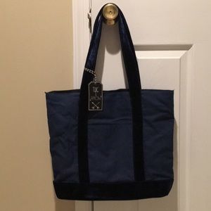 Twig & Arrow Navy Blue Canvas Tote Bag